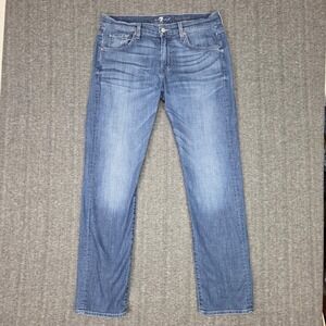 Seven For All Mankind Jeans Men 33 Standard Blue Wash Denim Stretch Designer